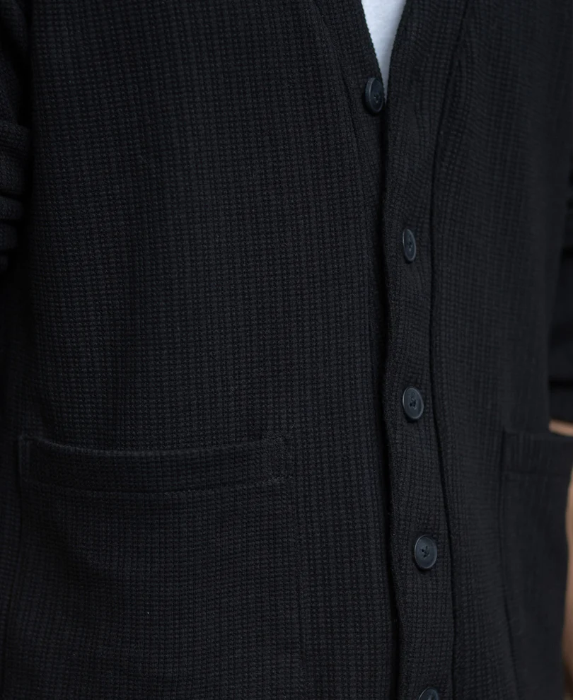 Black Structured Knit Cardigan - Image 5