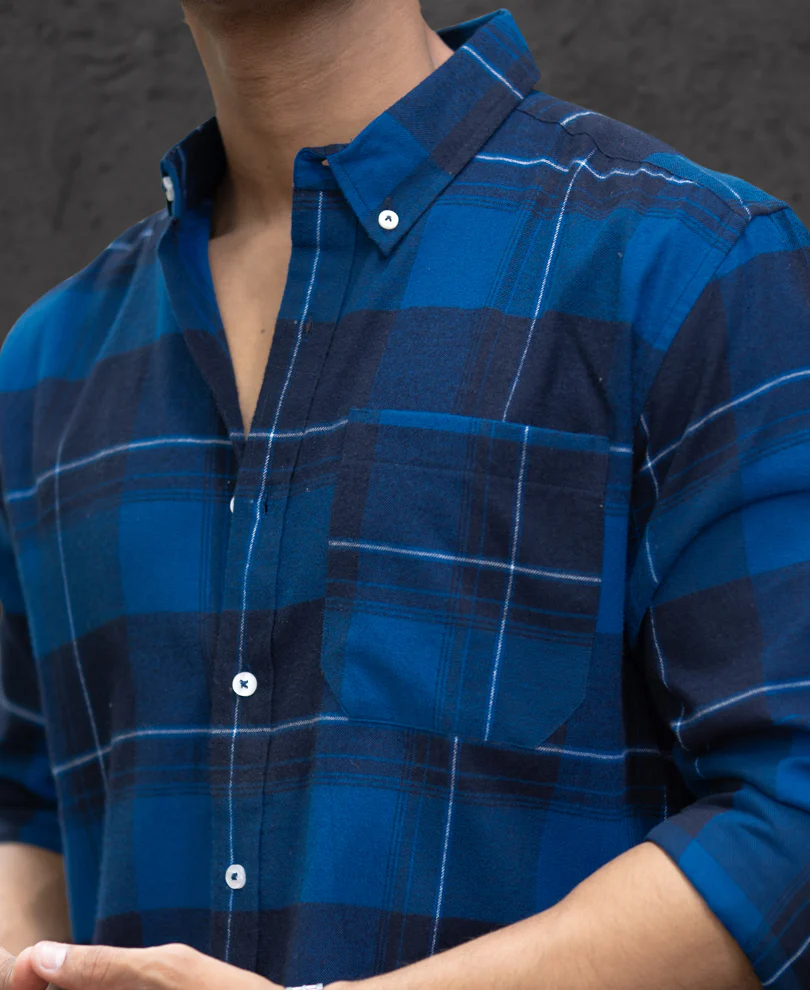 Blue Checked Button Down Shirt - Image 3