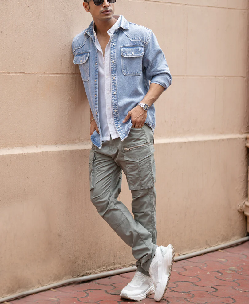 Blue Denim Regular Fit Full Sleeves Shirt - Image 7