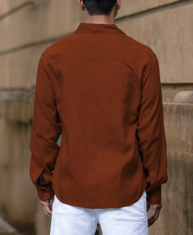Bombay Brown Linen Blend Shirt - Image 5