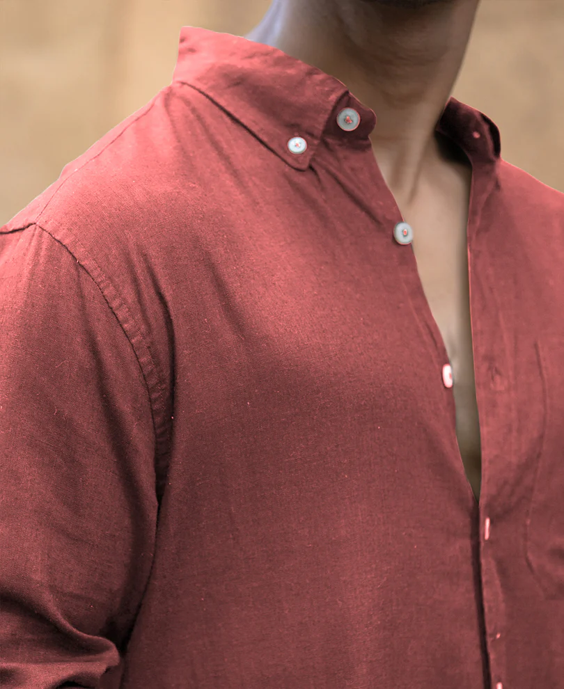 Brick Linen Blend Shirt - Image 3