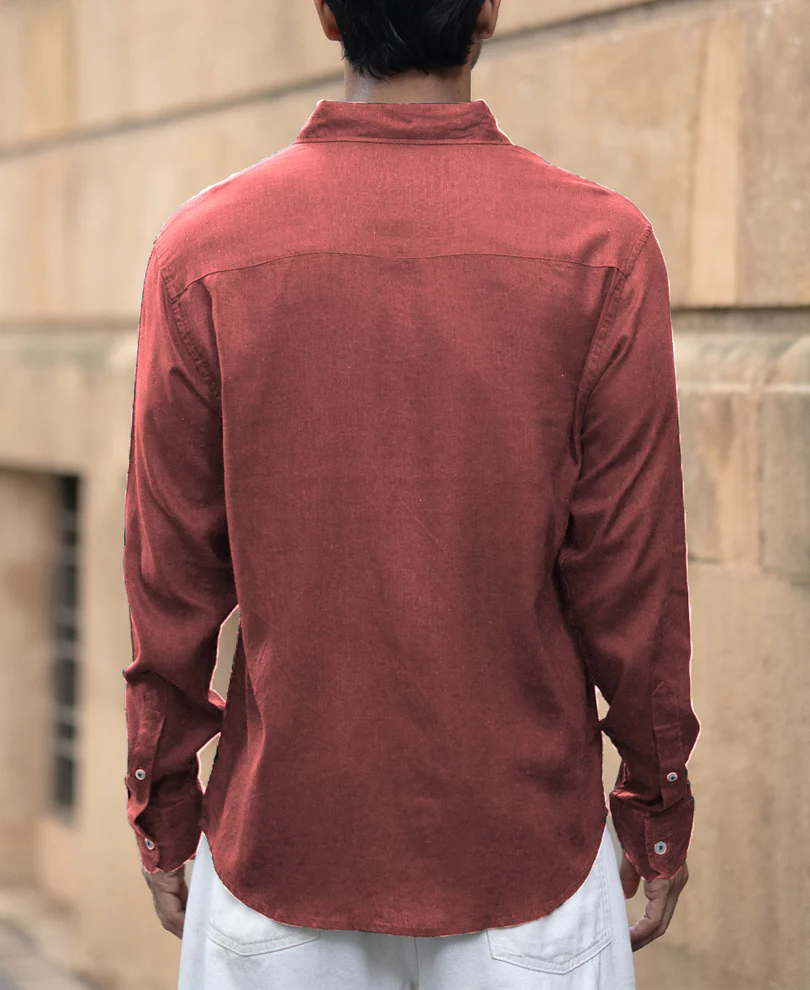 Brick Linen Blend Shirt - Image 4