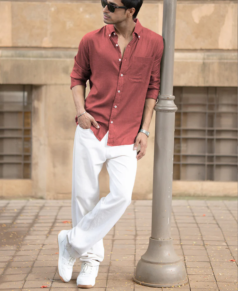 Brick Linen Blend Shirt - Image 5