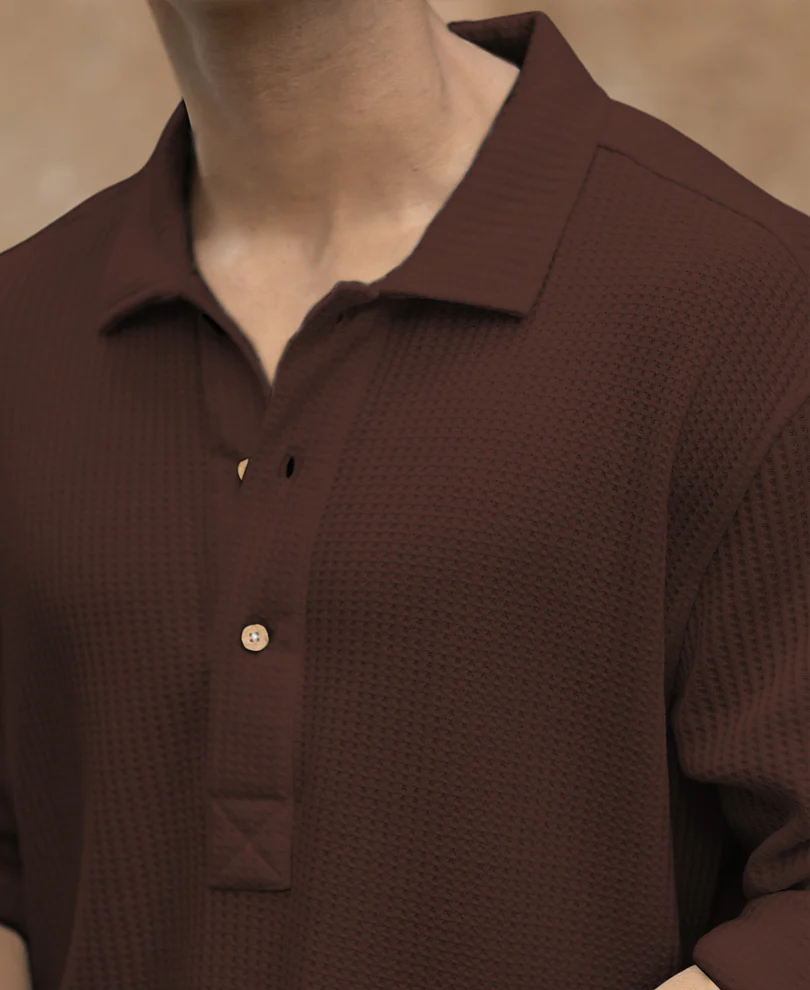 Coffee Structured Knit Cord Set - Image 4