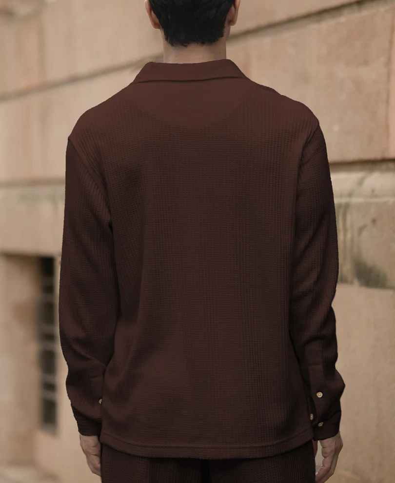 Coffee Structured Knit Cord Set - Image 5