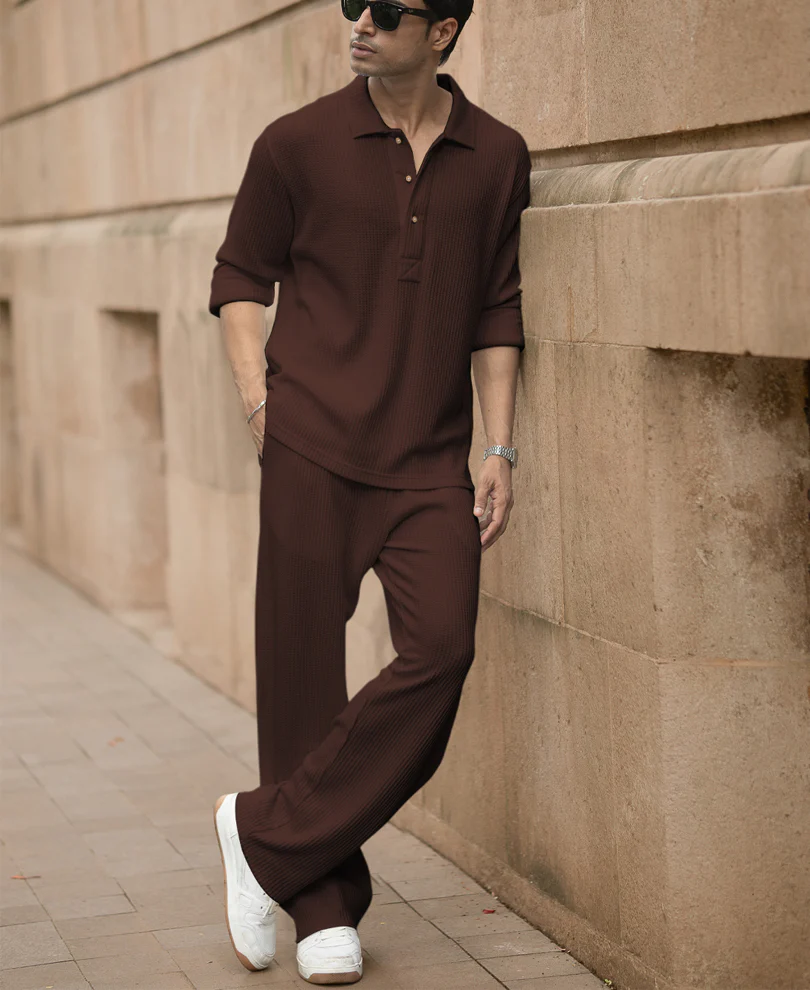 Coffee Structured Knit Cord Set - Image 6