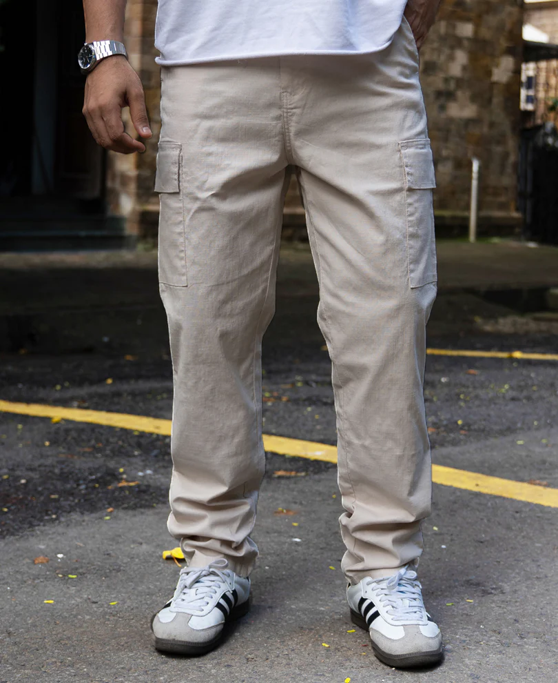 Cream Cotton Cargo Regular Fit Pant - Image 7