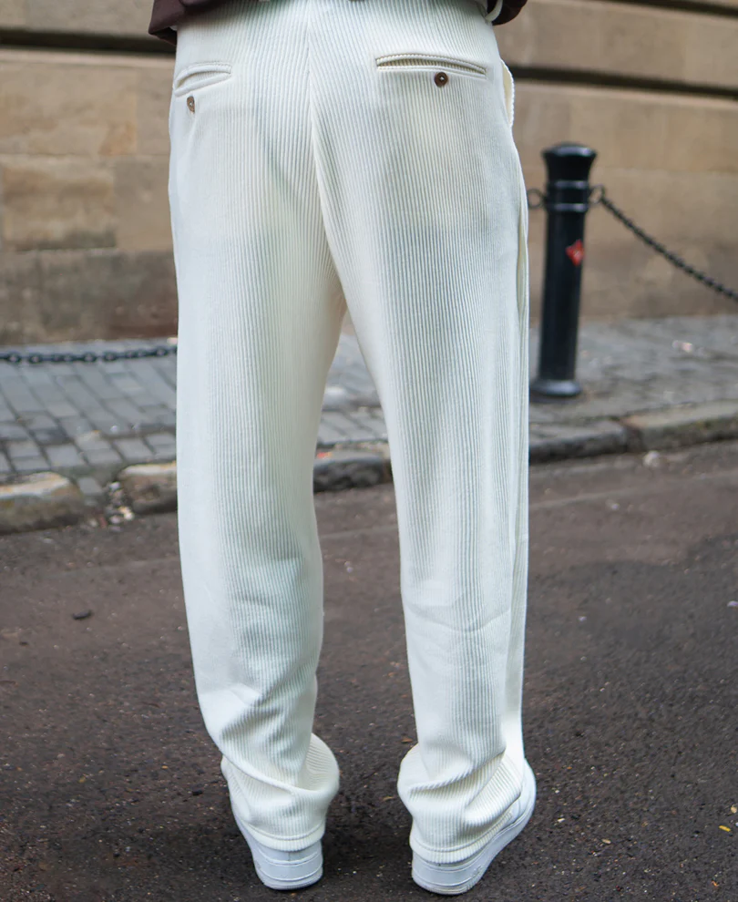 Cream Regular Fit Knitted Pant - Image 6