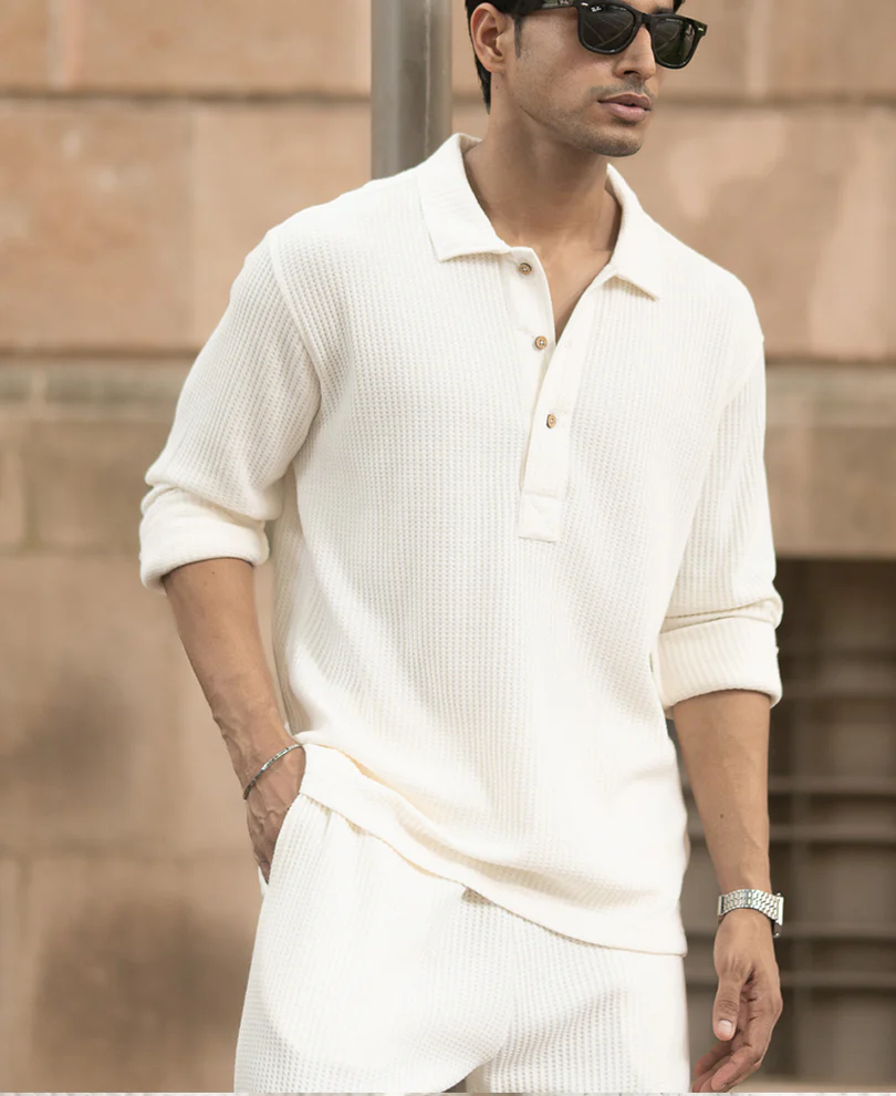 Cream Structured Knit Cord Set - Image 3