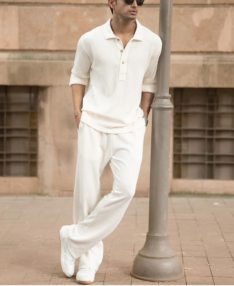 Cream Structured Knit Cord Set - Image 7