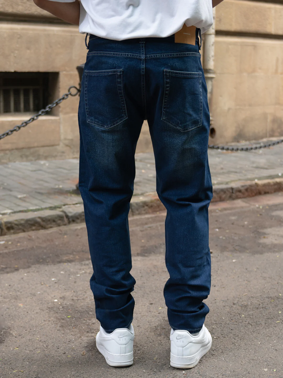 Dark Blue Washed Regular Fit Jeans - Image 8