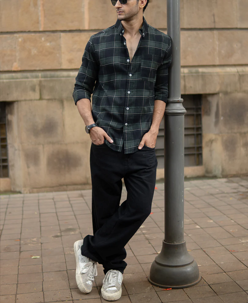 Dark Green Checks Lightweight Shirt - Image 6