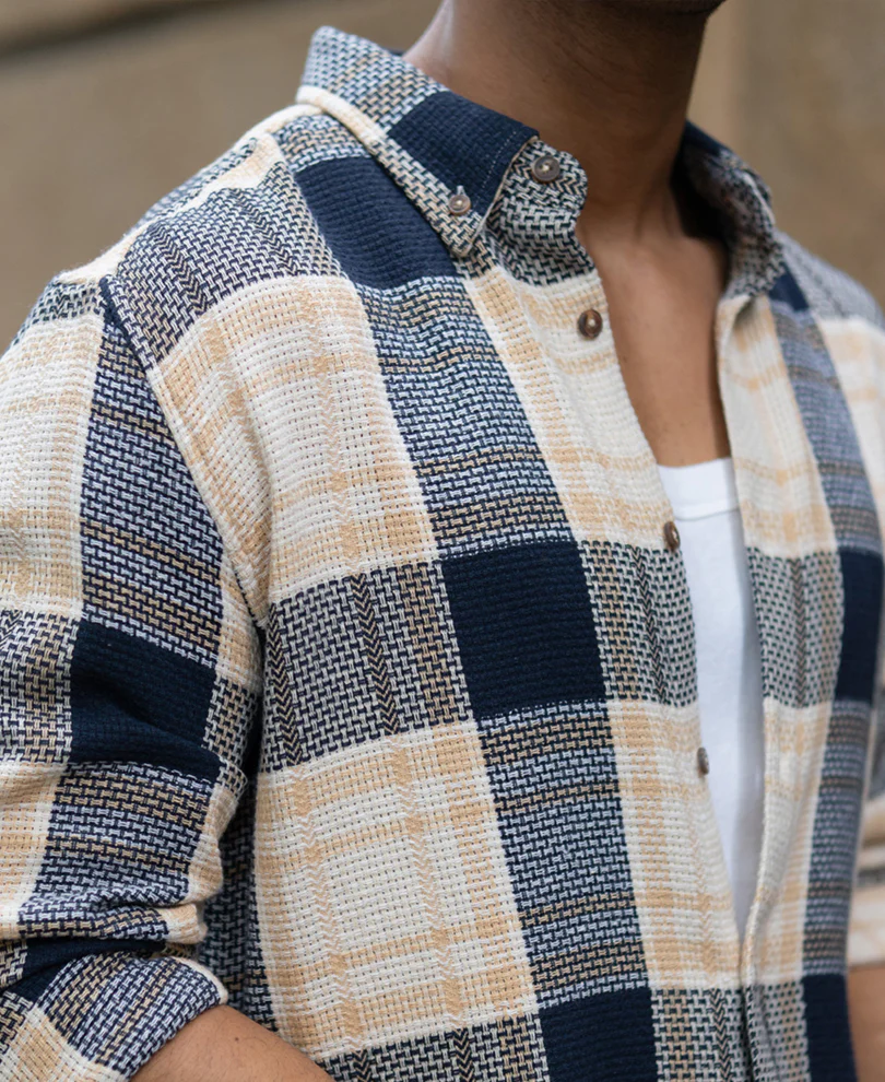 Multicolor Structured Checks Shirt - Image 3