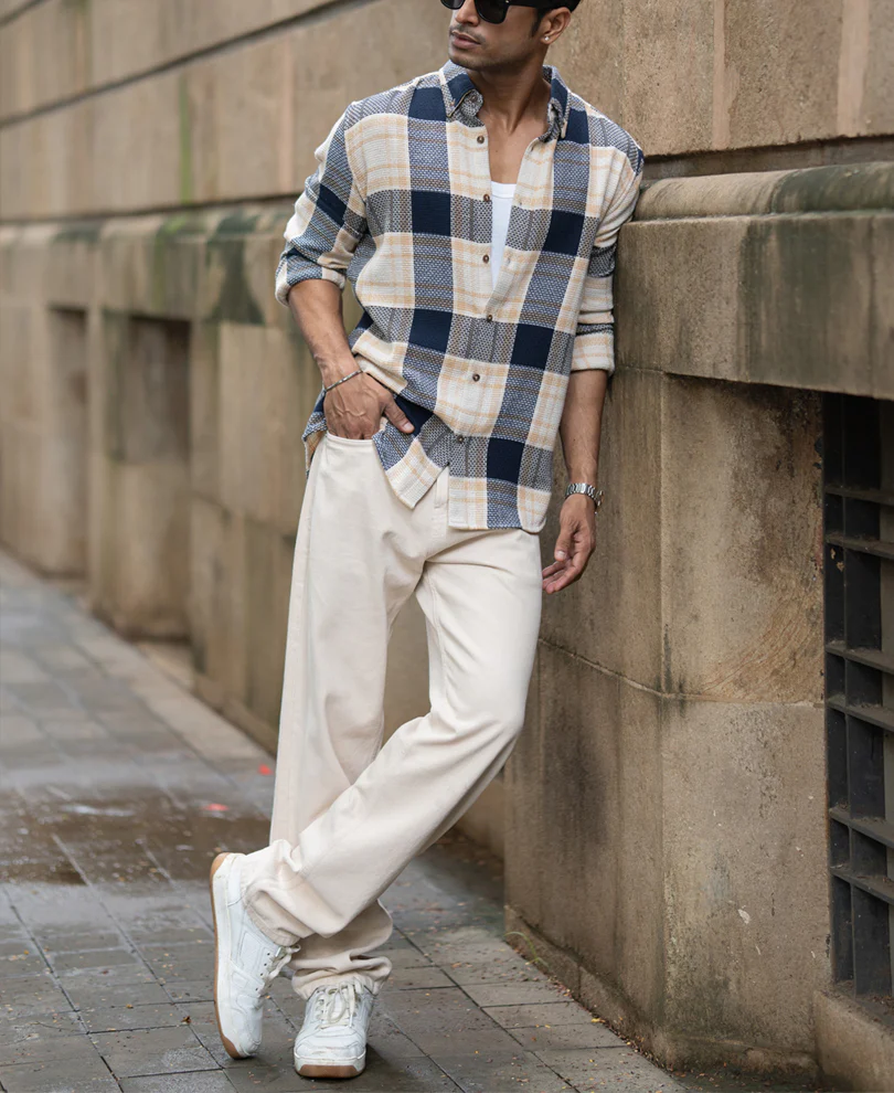 Multicolor Structured Checks Shirt - Image 6