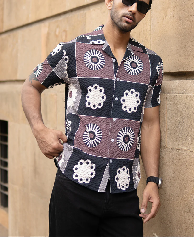 Multicolour Structure Print Shirt - Image 3