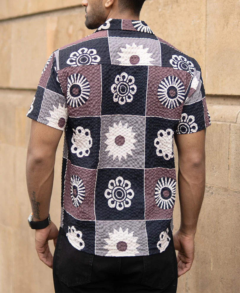 Multicolour Structure Print Shirt - Image 6