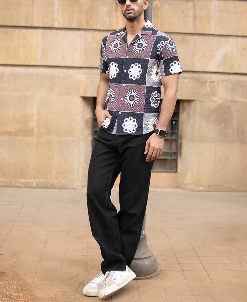 Multicolour Structure Print Shirt - Image 7