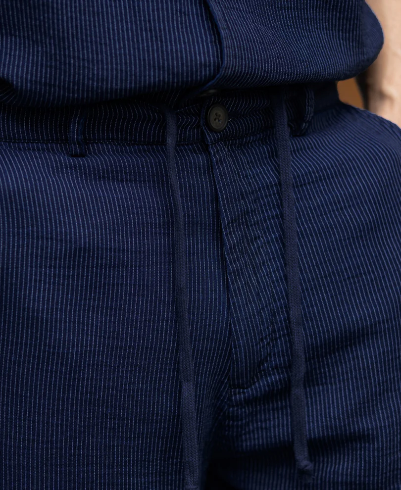 Navy Double Cloth Stripe Co-Ord Set - Image 7