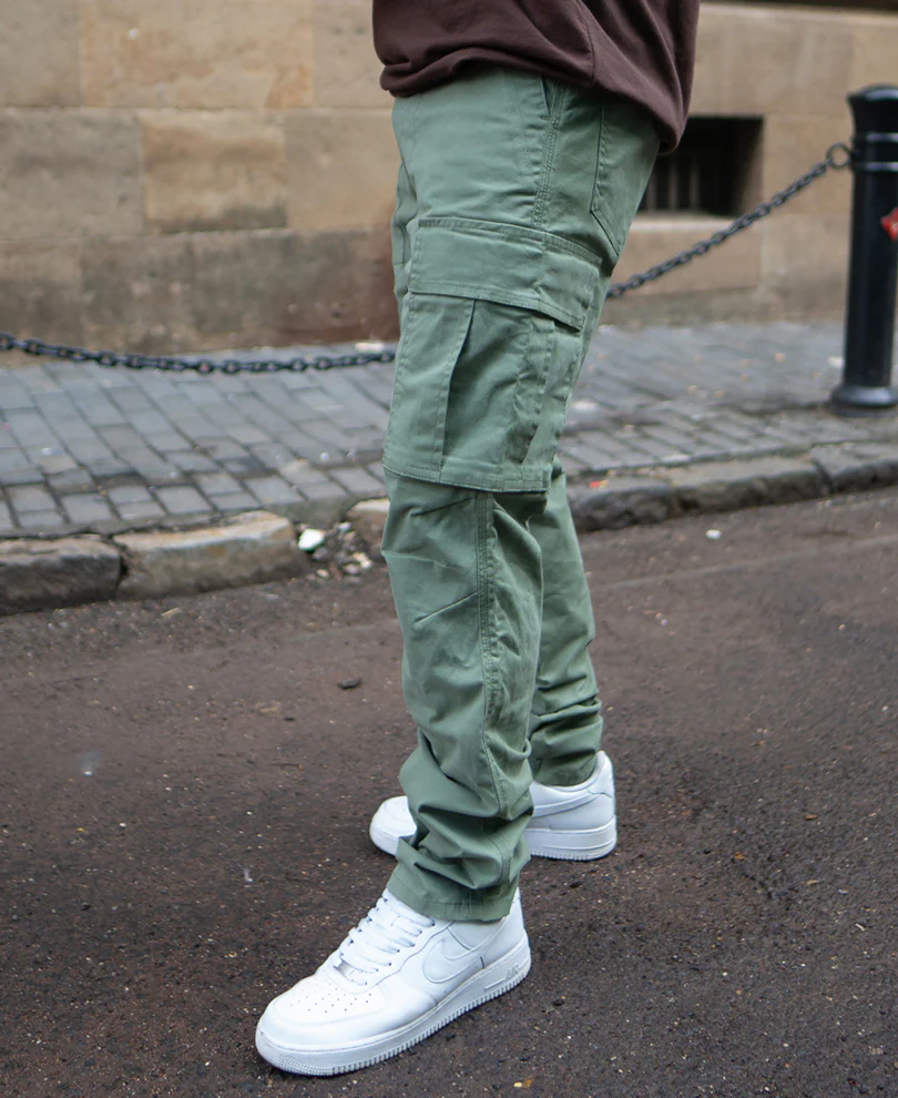Olive Cotton Cargo Pant - Image 4