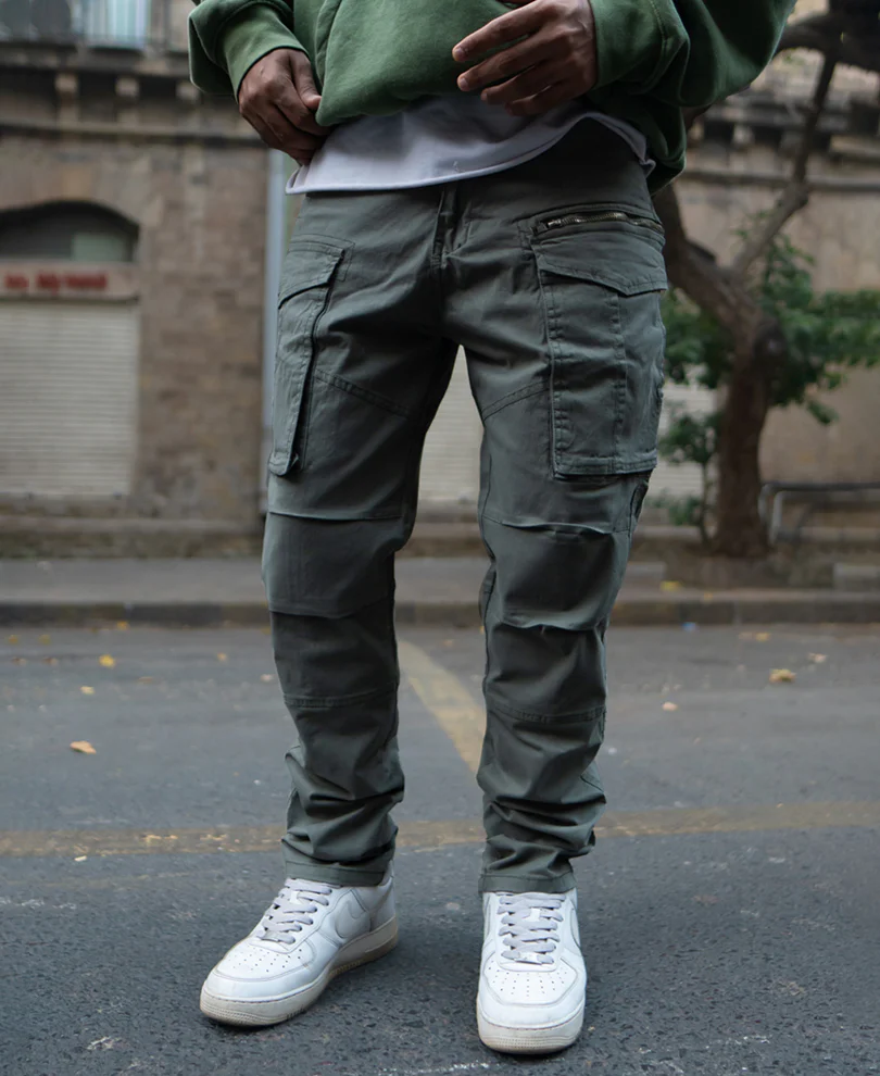 Olive Regular Fit Cargo Pant - Image 3