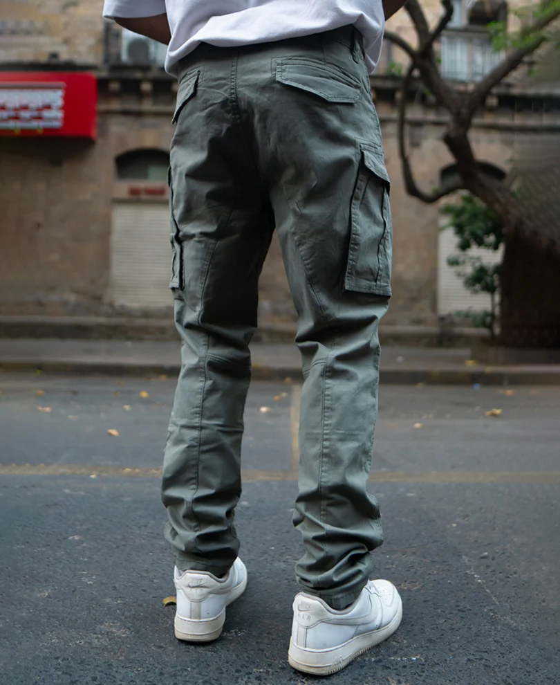 Olive Regular Fit Cargo Pant - Image 4