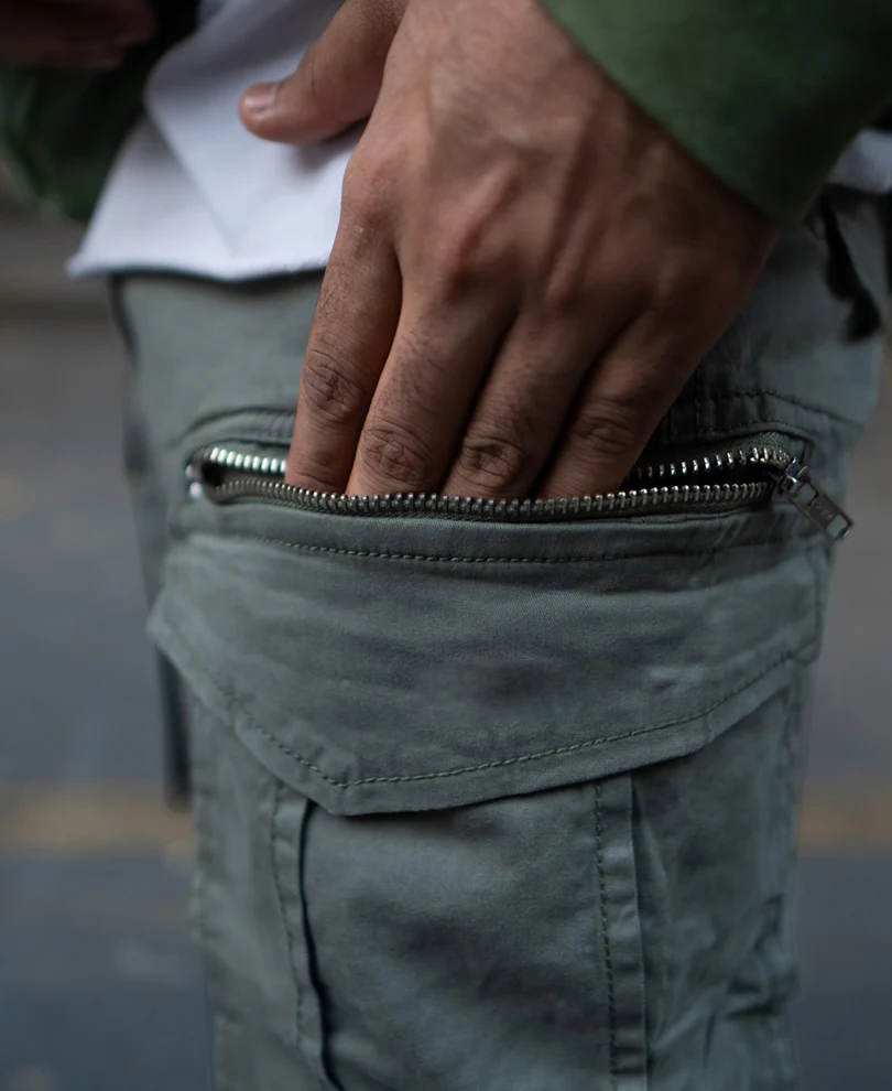 Olive Regular Fit Cargo Pant - Image 5