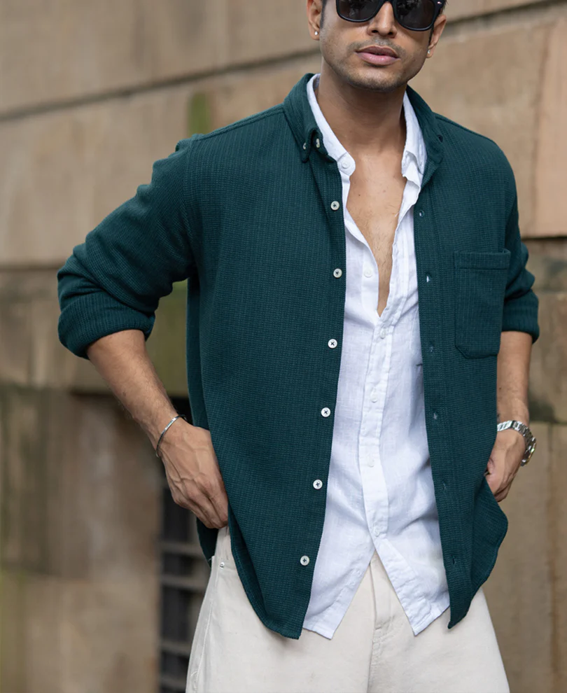 Pine Structured Knit Shirt - Image 3