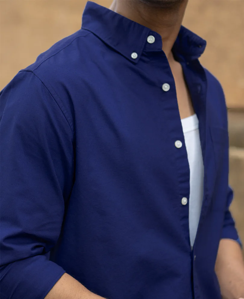Royal Blue Oxford Shirt - Image 4