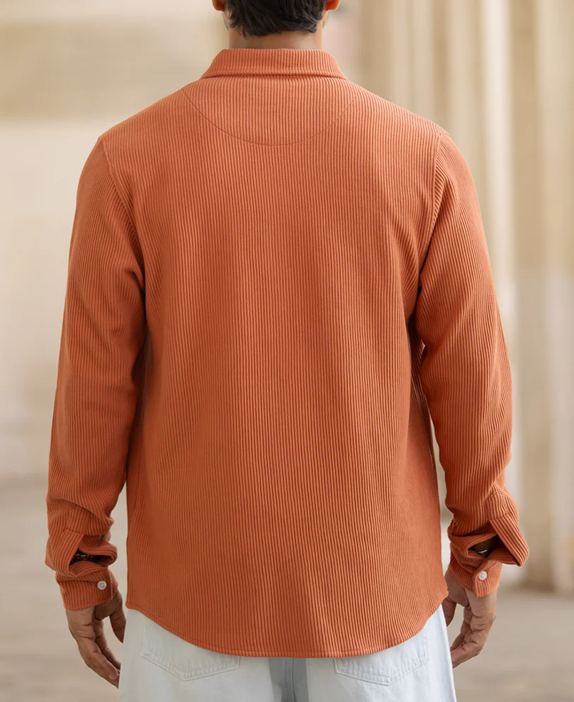 Russet Brown Cord Shirt - Image 4