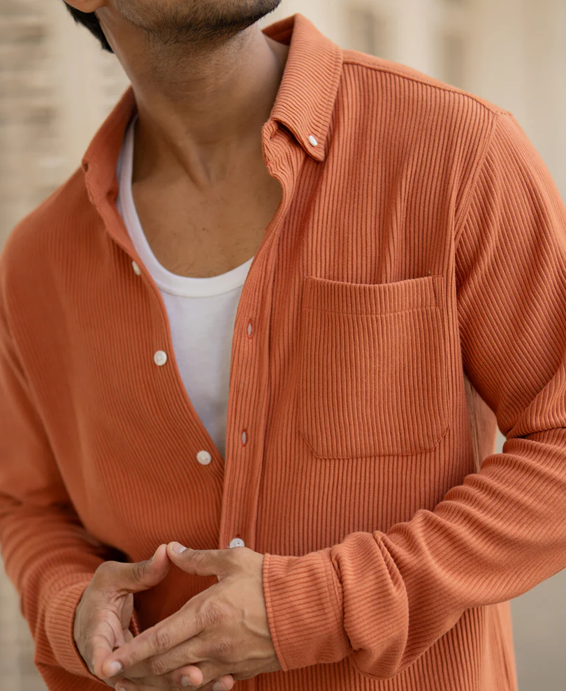 Russet Brown Cord Shirt - Image 5
