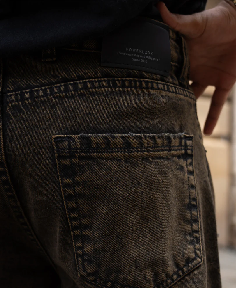 Washed Brown Distress Baggy Jeans - Image 6