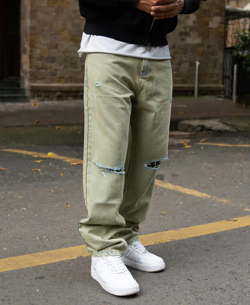 Tinted Blue Distressed Jeans - Image 3