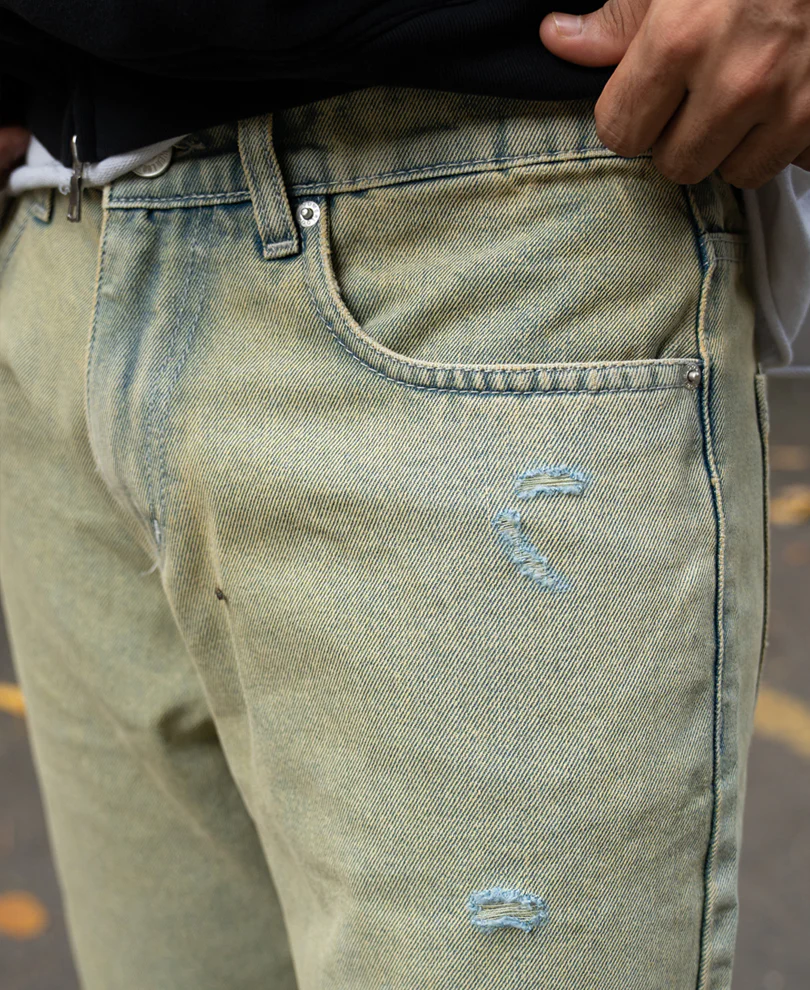 Tinted Blue Distressed Jeans - Image 4