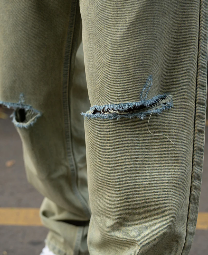 Tinted Blue Distressed Jeans - Image 5