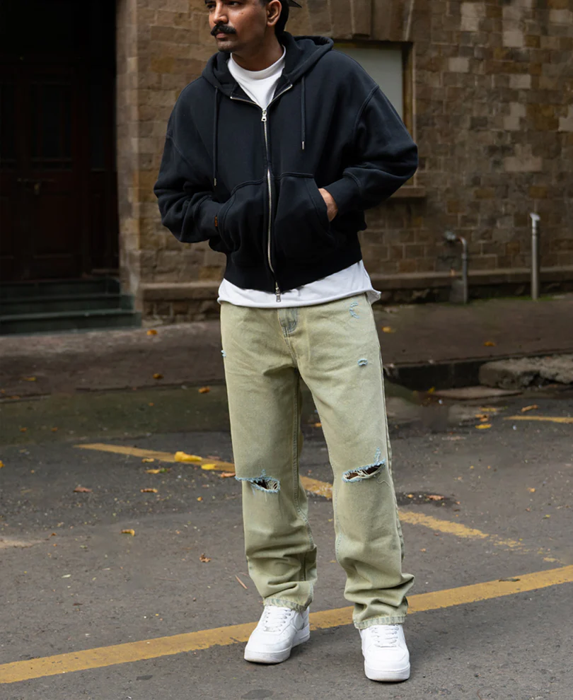 Tinted Blue Distressed Jeans - Image 7