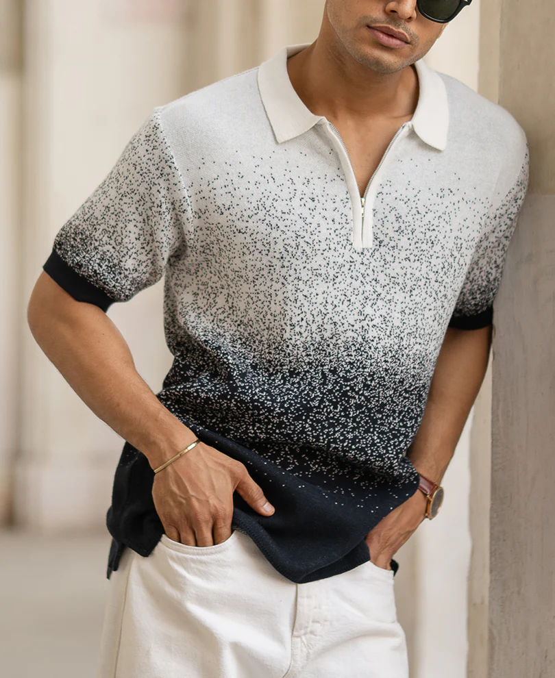 Ombre Jacquard Polo T-Shirt - Image 3