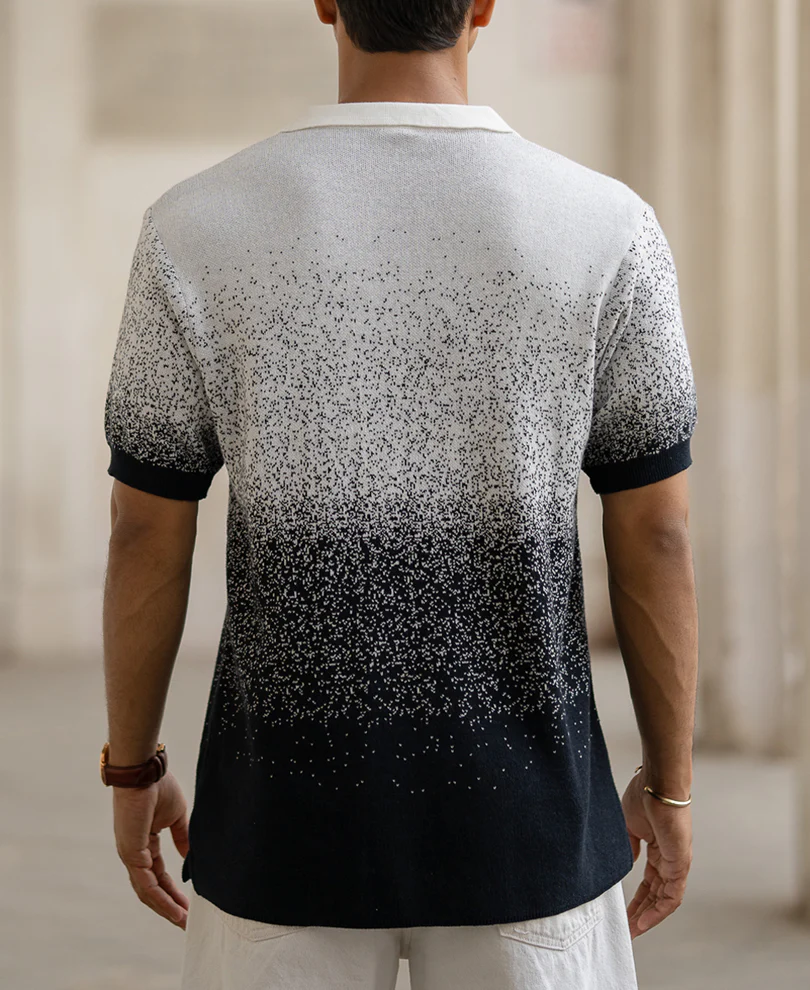 Ombre Jacquard Polo T-Shirt - Image 4