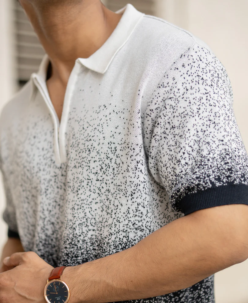 Ombre Jacquard Polo T-Shirt - Image 5