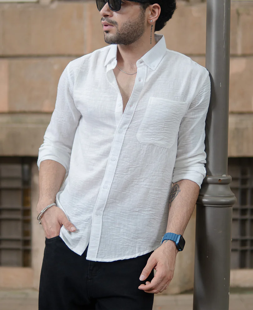 White Double Cloth Shirt - Image 3