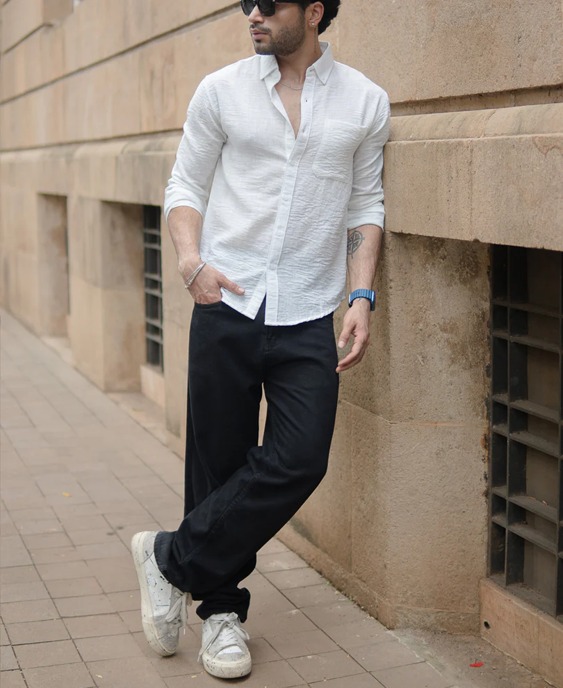 White Double Cloth Shirt - Image 7