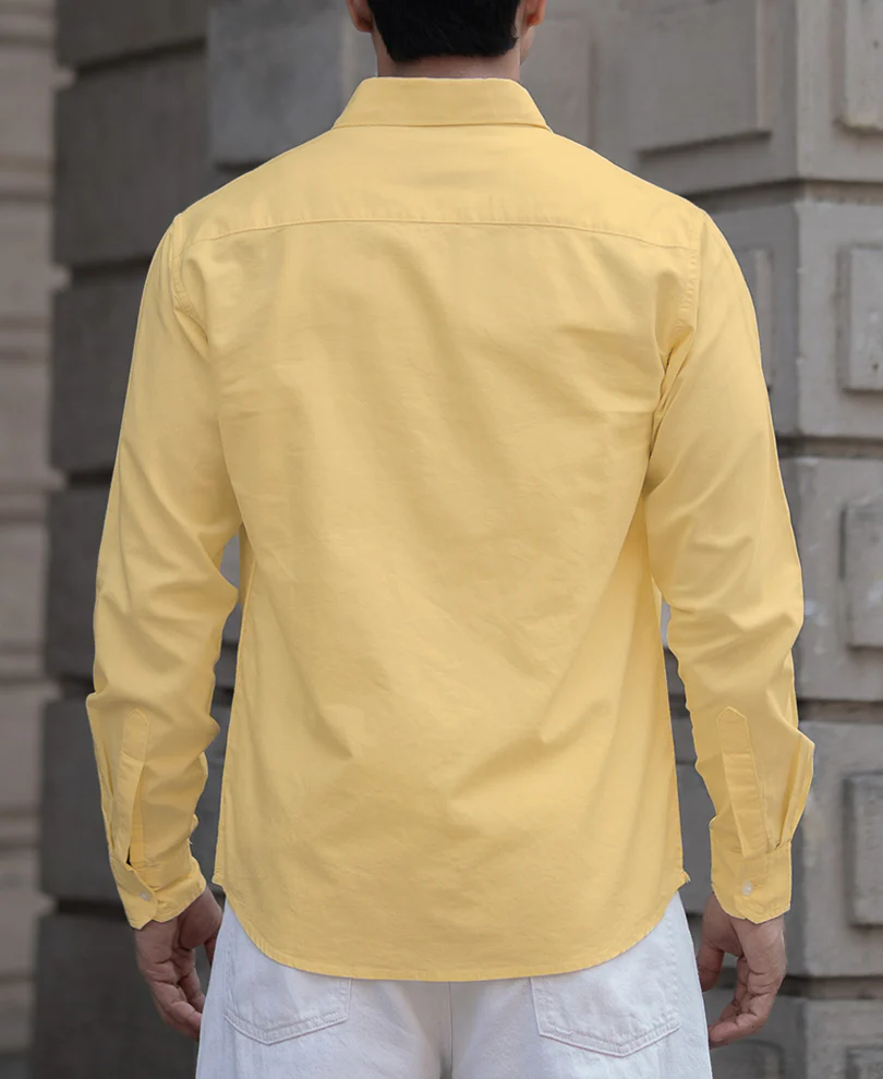 Yellow Cotton Oxford Shirt - Image 4